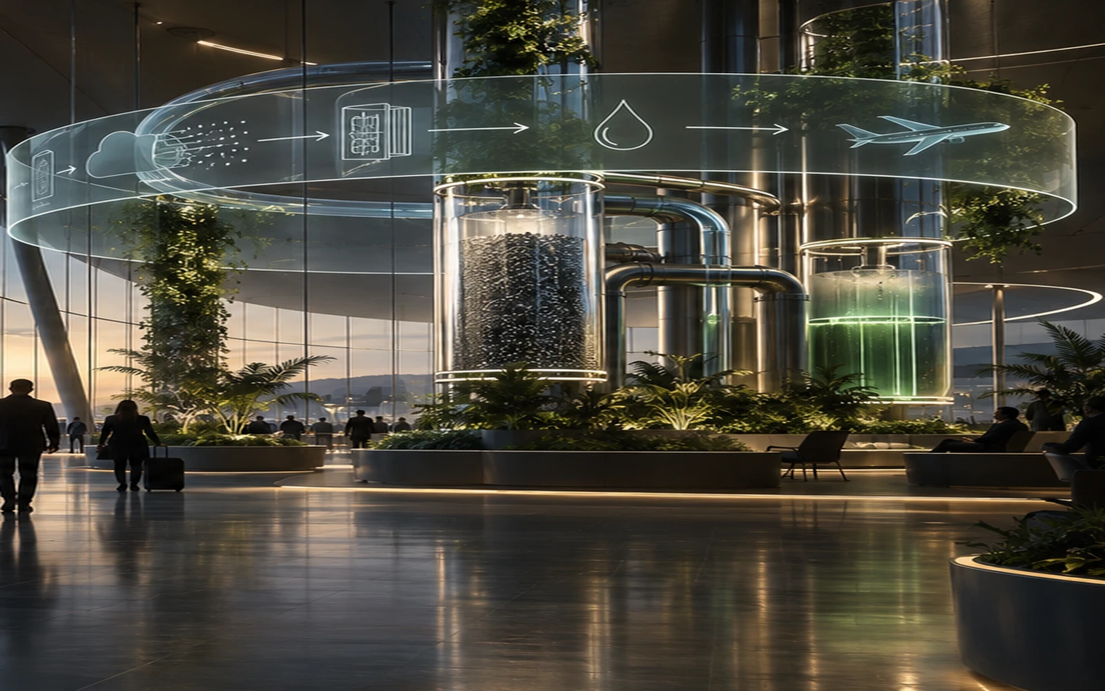 Built-environment carbon capture and conversion system concept